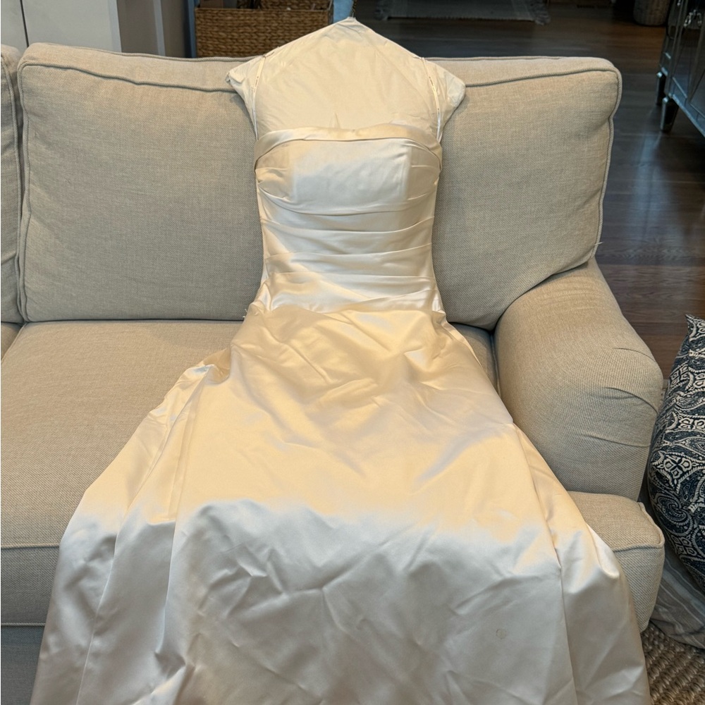 WORN ONCE Jenny Lee Couture Strapless Duchess Satin Gown